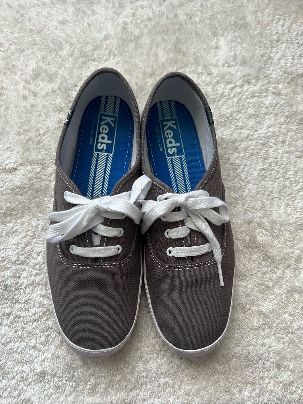 Keds Brown Canvas Kids Sneakers with White Laces